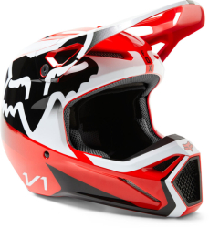 MX Helma FOX V1 Leed Helmet Flo Red 2023