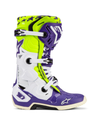 Mx Boty Alpinestars Tech 10 Dirt Studios® LE Boots White/Purple/Yellow Fluo