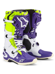 Mx Boty Alpinestars Tech 10 Dirt Studios® LE Boots White/Purple/Yellow Fluo