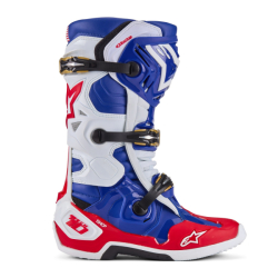 Mx Boty Alpinestars Tech 10 Union LE Boots Bright Red/Dark Blue/White