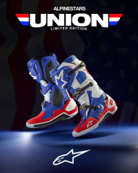 Mx Boty Alpinestars Tech 10 Union LE Boots Bright Red/Dark Blue/White