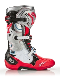 Mx Boty Alpinestars Tech 10 Vision Black / White / Silver / Red Fluo