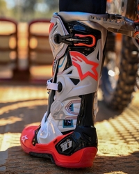 Mx Boty Alpinestars Tech 10 Vision Black / White / Silver / Red Fluo