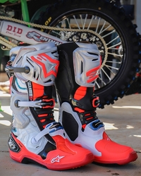 Mx Boty Alpinestars Tech 10 Vision Black / White / Silver / Red Fluo