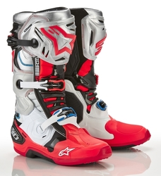 Mx Boty Alpinestars Tech 10 Vision Black / White / Silver / Red Fluo