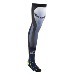 MX ponožky pod ortézy Alpinestars Knee Brace Socks Night Navy/Yellow Fluo