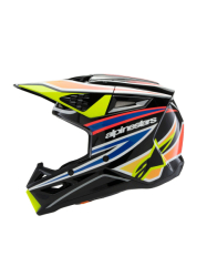 Dětská Mx Helma Alpinestars SM3 Youth Wurx Helmet ECE06/DOT Black/Yellow Fluo/Blue Red Glossy