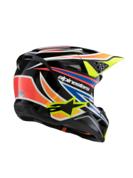 Dětská Mx Helma Alpinestars SM3 Youth Wurx Helmet ECE06/DOT Black/Yellow Fluo/Blue Red Glossy