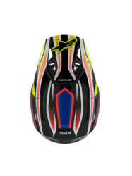 Dětská Mx Helma Alpinestars SM3 Youth Wurx Helmet ECE06/DOT Black/Yellow Fluo/Blue Red Glossy